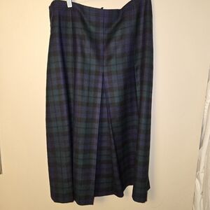 Wool tartan long vintage skirt